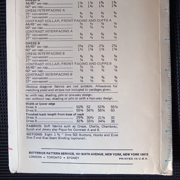 Rare Vintage 70s Butterick 3758 Flared Dress Sewing Pattern: Junior Size 7/8 - Picture 4 of 4